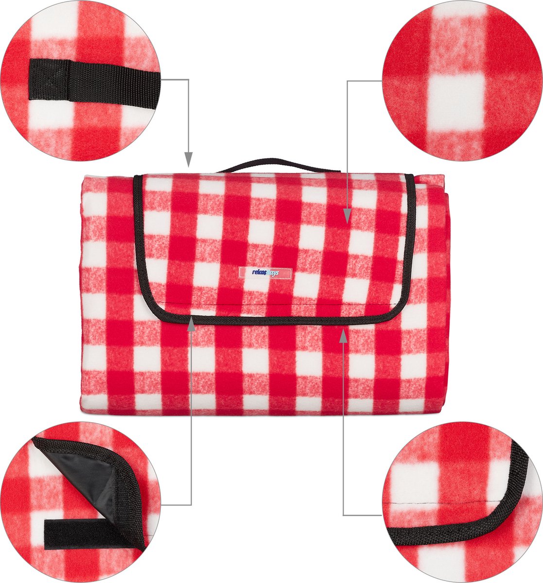 Relaxdays picknickkleed xxl, 200 x 300 cm, waterdichte onderkant, geïsoleerd, park, strand