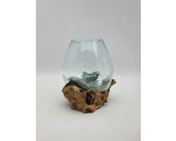 Boomstronk met glas