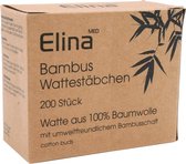 Elina Med Bamboe wattenstaafjes 200 stuks 100%katoen Biologisch afbreekbaar
