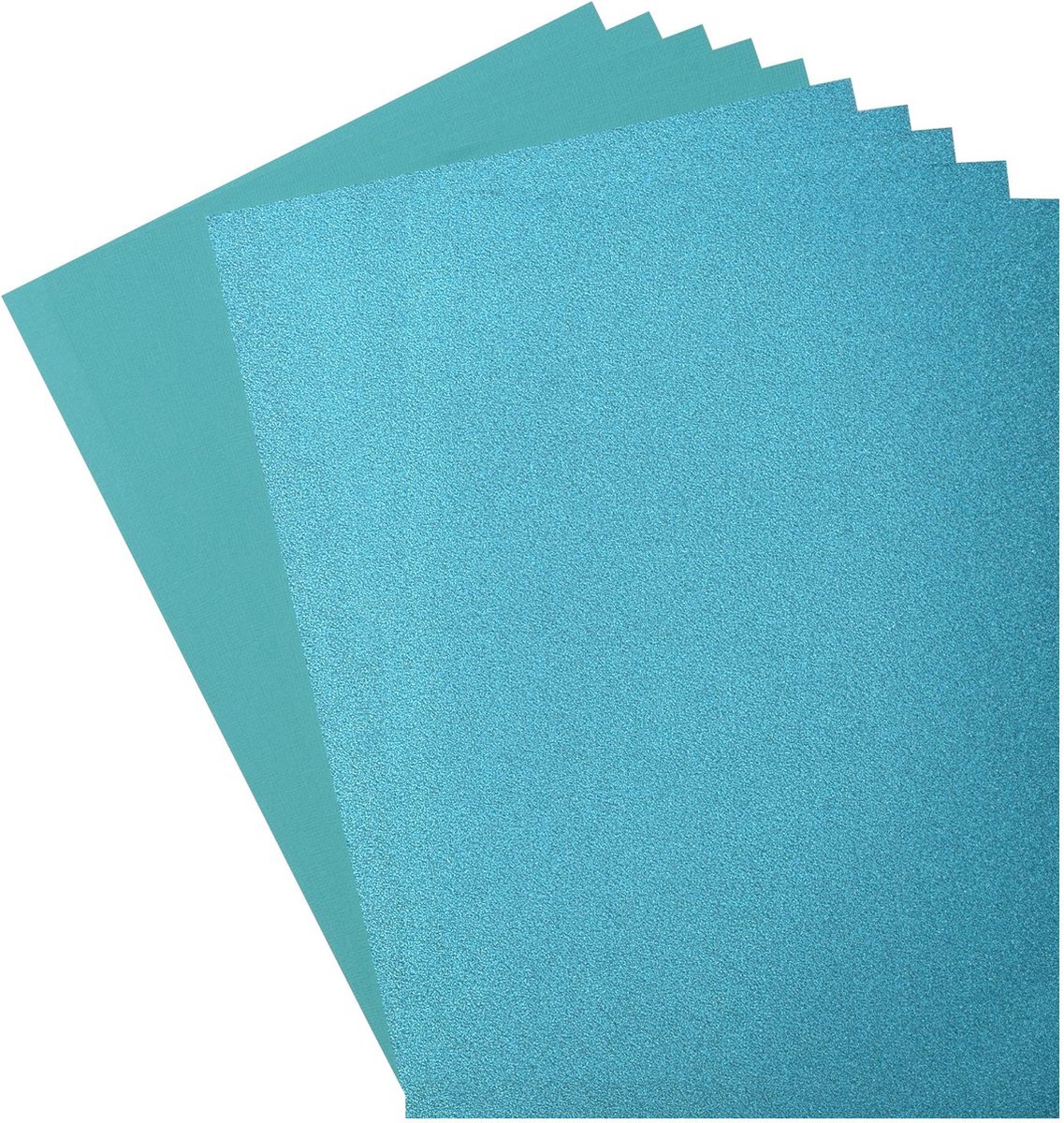 Florence Cardstock en Glitterpapier - A4 - Groen - Turquoise/Frosting - 2 x 5 vellen - 216g / 250g