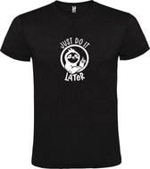 Zwart T shirt met print van " Just Do It Later " print Wit size XXXXXL