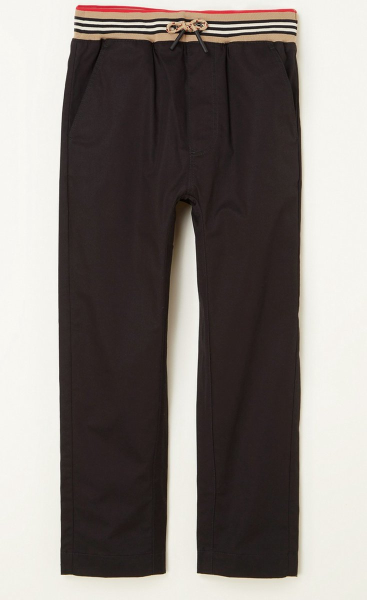 BURBERRY Dilan broek met elastische tailleband en logo - Zwart - Maat 140