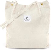 Shopper / Tote Bag - Beige Corduroy | 37 x 28 x 11 cm | Katoen