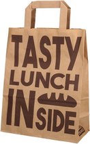 15x Papieren draagtas "Tasty Lunch Inside"