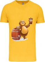 kinder t-shirt beer! met beertje bio katoen 6-8 jaar