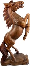 Handgemaakt houten paard / Stijgerend paard / Houten figuur / Indonesisch beeld