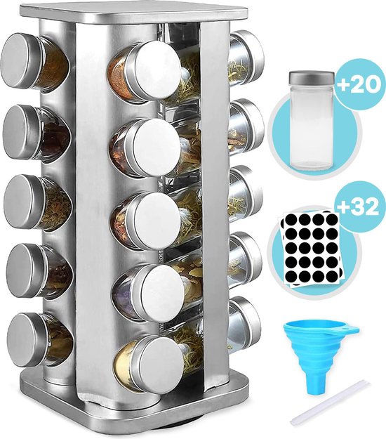 4 Pots à épices En Acier Inoxydable Avec Couvercle Transparent - Petits Contenants Pour Sel, Poivre, épices