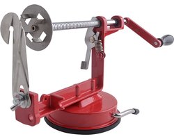 Professionele Potato twister spiraal aardappelsnijder en chips maker - Perfect voor feestjes en speciale gelegenheden - Ideaal als garnering op je bord - Met zuignap - RVS - Rood