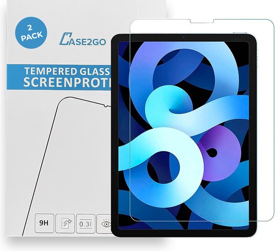 Tablet screenprotector geschikt voor Apple iPad Air 10.9 (2020) - Case-friendly screenprotector - 2 stuks - Tempered Glass - Transparant