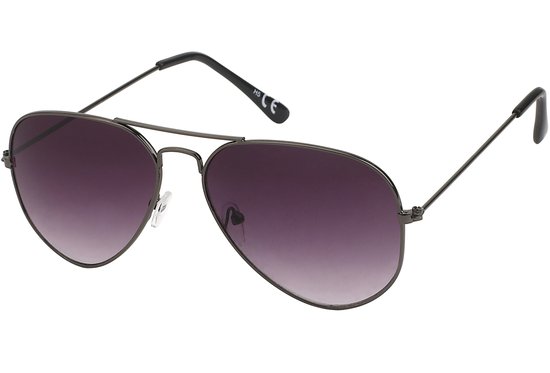 Joboly Pilot Glasses Lunettes de soleil pilote - Monture Zwart - Couleur des verres violets - Femme et homme