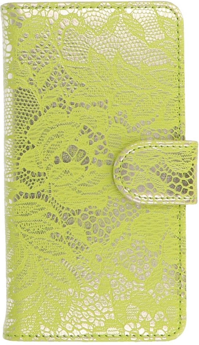 Lace Bookstyle Wallet Case Hoesjes Geschikt voor Sony Xperia E3 D2203 Groen