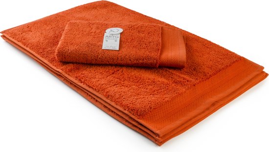 ARTG Towelzz® - DeLuxe - Gastenhanddoek - 40 x 60 cm - Steen Rood - Brick Red - 700 gram/m2 - Set 5 stuks