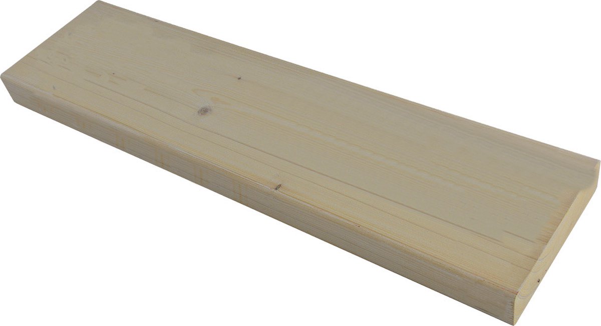 Wandplank voor binnen of buiten - Wit gebeitst - L 55 x B 15 x H 3,5 cm