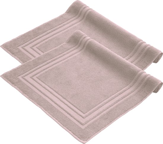 Komfortec Badmat Set - 2 stuks - 50x70 cm - 100% Katoen - Zachte en Absorberende Douchemat/Handdoek - Roze