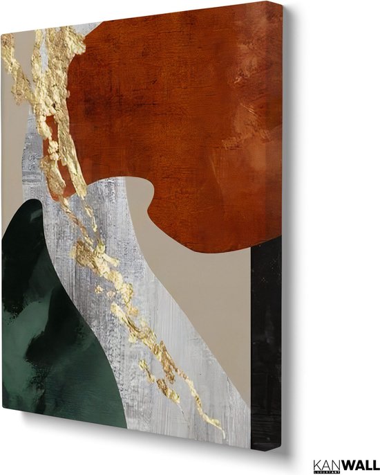 Tableau Plexiglas Luxe Abstrait Orange & Noir | 40 x 60 | Salle de séjour | Chambre à coucher | Bureau | Musique | Design | Art | Moderne | ** 5 MM D'ÉPAISSEUR **