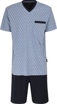 Shortama homme Gotzburg - Col en V- bleu clair avec un design bleu et blanc - Taille: 3XL