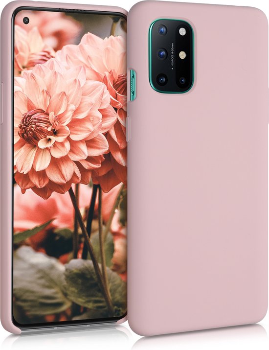 coque kwmobile pour OnePlus 8T - Coque avec revêtement en silicone - Coque pour smartphone en vieux rose