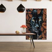 Luxe Canvas Schilderij Black Panther | 100x150 | Woonkamer | Slaapkamer | Kantoor | Muziek | Design | Art | Modern | ** 2CM DIK! **