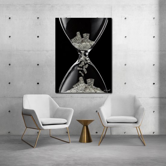 Luxe Canvas Schilderij Zandloper | 75x100 | Woonkamer | Slaapkamer | Kantoor | Muziek | Design | Art | Modern | ** 4CM DIK! 3D EFFECT**