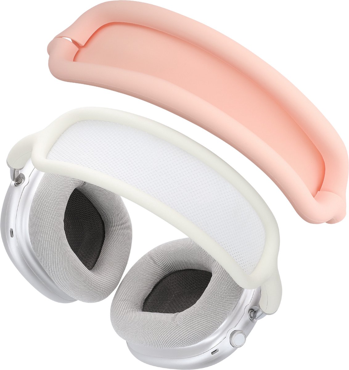 kwmobile band voor koptelefoon - geschikt voor AppleAirpods Max - Hoofdband cover van zacht siliconen materiaal - In oudroze