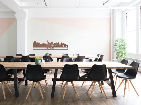DECORATION MURALE EN BOIS / DECORATION MURALE EN BOIS - DECORATION MURALE / ART MURAL - Skyline - ROME - 145 x 41cm - BOIS FONCE / BOIS FONCE - DESSIN MURAL DESIGN - SALON TENDANCE & HIP - CITY - CITYTRIP - EYECATCHER - CITY