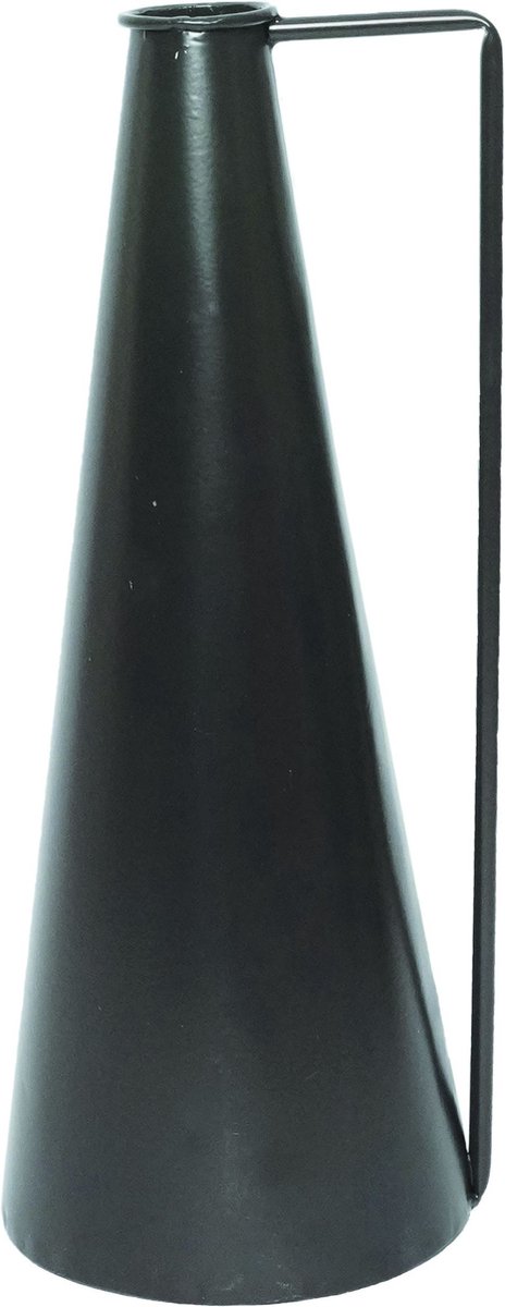 Oneiro Luxe Vaas VASE TROMSO METAL D15H36CM BLACK – hotel chique - binnen – accessoires – tuin – decoratie – bloemen – mat – glans – industrieel - droogbloemen