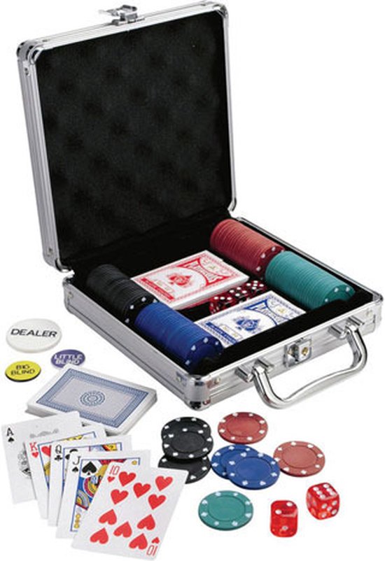 Set de Poker 100 jetons de poker mallette de poker Texas Hold'em