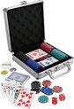 Afbeelding van het spelletje Poker set - 100 poker chips - pokerkoffer - Texas Hold'em - 5 dobbelstenen