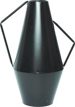 Oneiro Luxe Vaas Vase Cadiz Metal 20x16x26cm Black – hotel chique - binnen – accessoires – tuin – decoratie – bloemen – mat – glans – industrieel - droogbloemen