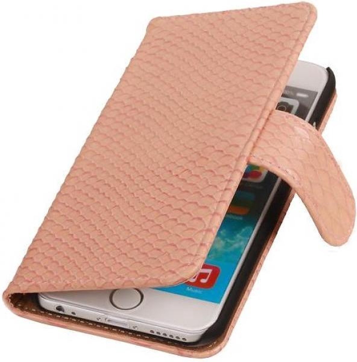 Slang Bookstyle Hoes - Geschikt voor iPhone 6 Licht Roze