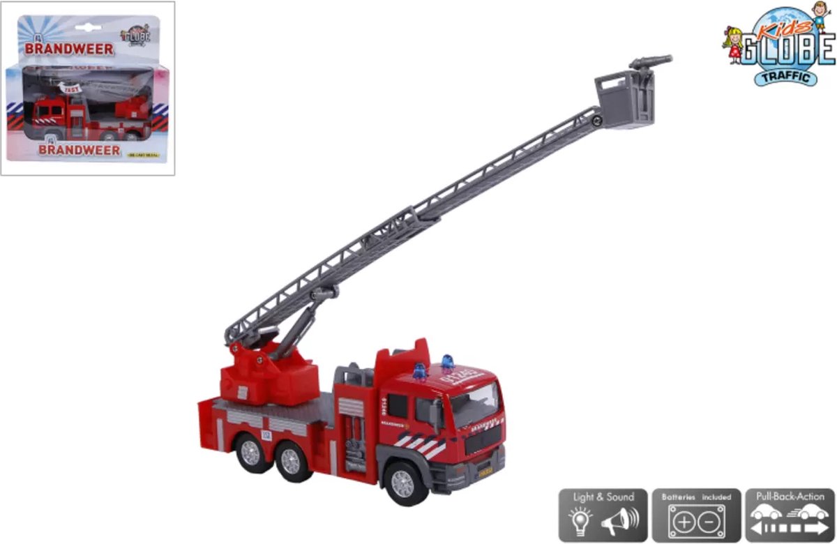 Kids Globe Die-cast Brandweer Ladderwagen NL, 16cm — afbeelding 8