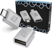 Teeco – USB C naar USB A - 2 stuks – USB C to USB A – USB 3.0 – 5Gps - Thunderbolt – USB - Geschikt voor USB stick, USB hub, USB c hub en USB splitter - Aluminium – Zilver