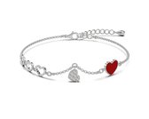Malinsi Armband Dames 5 Hartjes - Zilver - Armbandje 17+4cm - Liefde Cadeau voor haar - Sieraden Armbandjes - Moederdag cadeautje - Vrouw - vriendscha