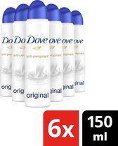 Dove Original Women - 6 x 150 ml - Deodorant Spray - Voordeelverpakking