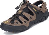 Sandales d' Sandales d'extérieur - Sandales d'été - Taille 46 - Sandales de trekking en Plein air Sandales de sport anti-dérapantes - Marron