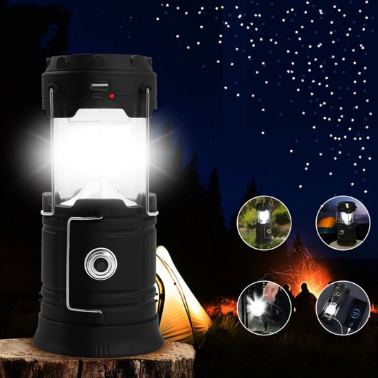 V65 Solaire LED Camping Lumière USB Lanterne Rechargeable Lampe de