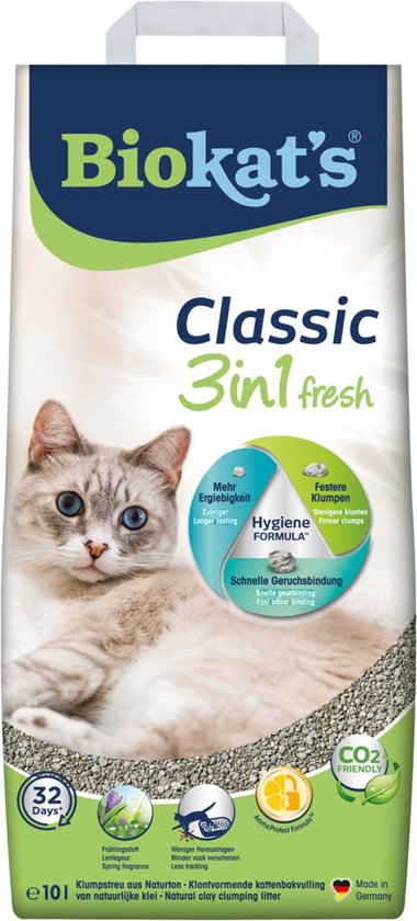 Biokat's Classic 3 In 1 Fresh - Kattenbakvulling - Klontvormend - 10L