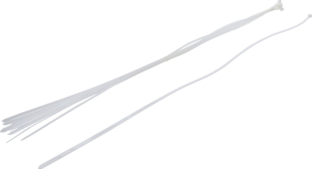 BGS 80779 - Assortiment de colliers plastique | blanc | 8,0 x 1000 mm | 10 pièces