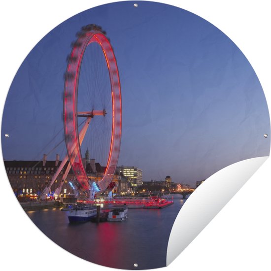 Tuincirkel Londen - Reuzenrad - London Eye - 60x60 cm - Ronde Tuinposter - Buiten