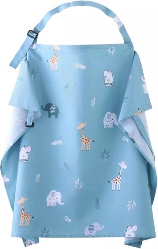 - IL BAMBINI - Borstvoedingsdoek - doek voor afschermen borstvoeding - Blauw diertjes