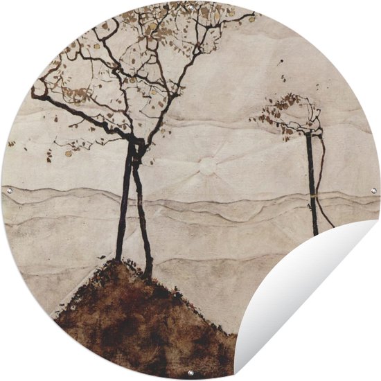 Tuincirkel Herbstsonne und Bäume - Egon Schiele - 150x150 cm - Ronde Tuinposter - Buiten