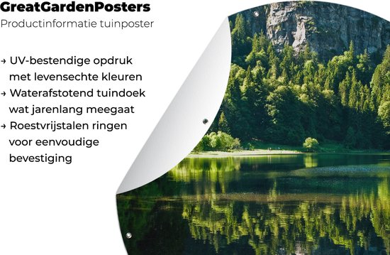 Affiche de jardin autour de la Forêt-Noire - Vue du littoral du Feldsee dans la Forêt-Noire allemande Affiche de jardin - Affiche de jardin ronde 90x90 cm - Toile de jardin / Toile d'extérieur / Peintures d'extérieur (décoration de jardin)