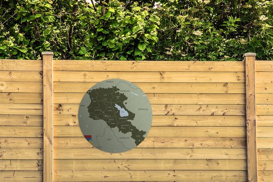 Cercle de jardin une carte verte de l'Arménie - 90x90 cm - Affiche ronde de jardin - Extérieur