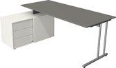 Kerkmann - Bureau Profi grafiet grijs met archiefkast 180x80cm