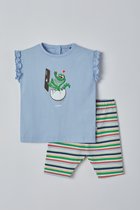 Woody pyjama baby meisjes - lichtblauw - krokodil - 221-3-BAB-S/816 - maat 62