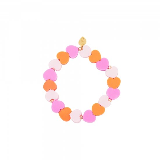 Bracelet enfant - Kids - Bracelet - Oranje/ Rose - Coeur
