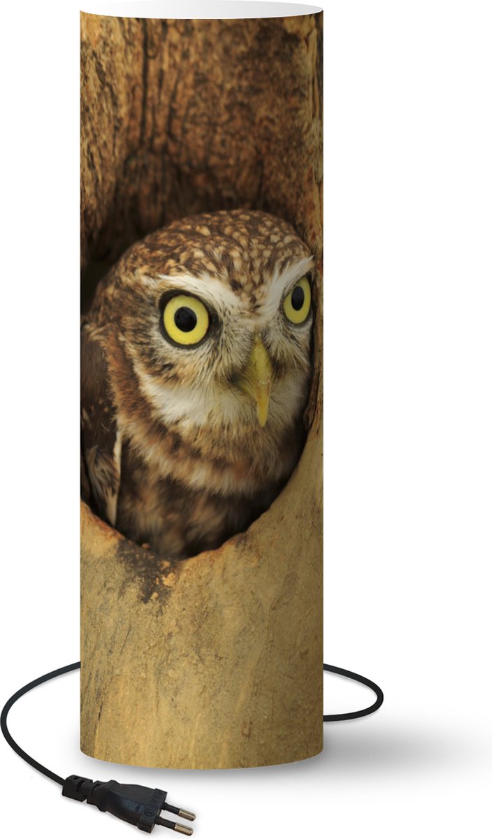 Lamp - Nachtlampje - Tafellamp slaapkamer - Uil - Boom - Vogel - 70 cm hoog - Ø22.3 cm - Inclusief LED lamp