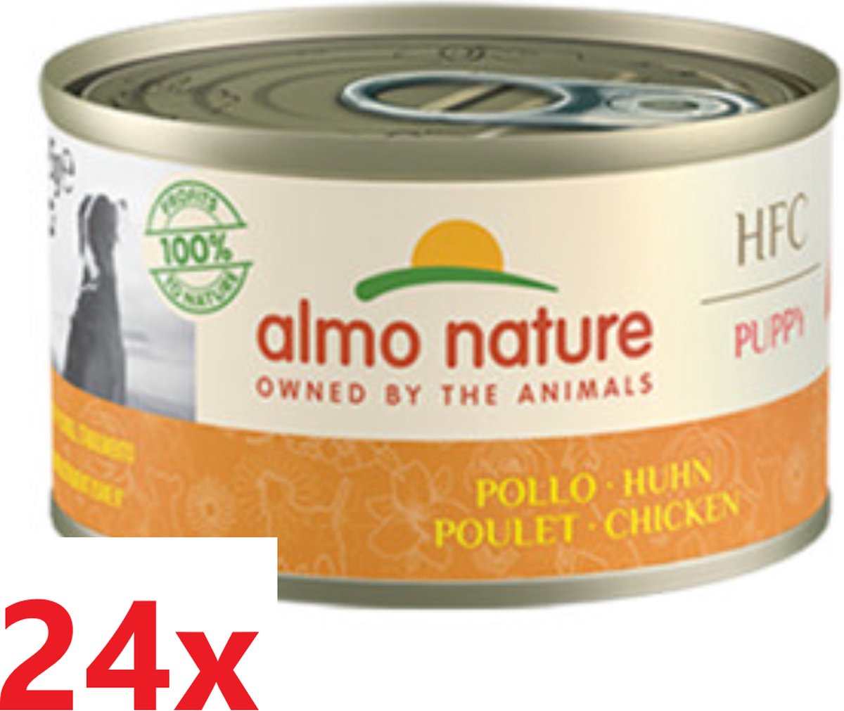 Almo Nature Blik - HFC Hondenvoer - Puppy - kip - 24x95gr