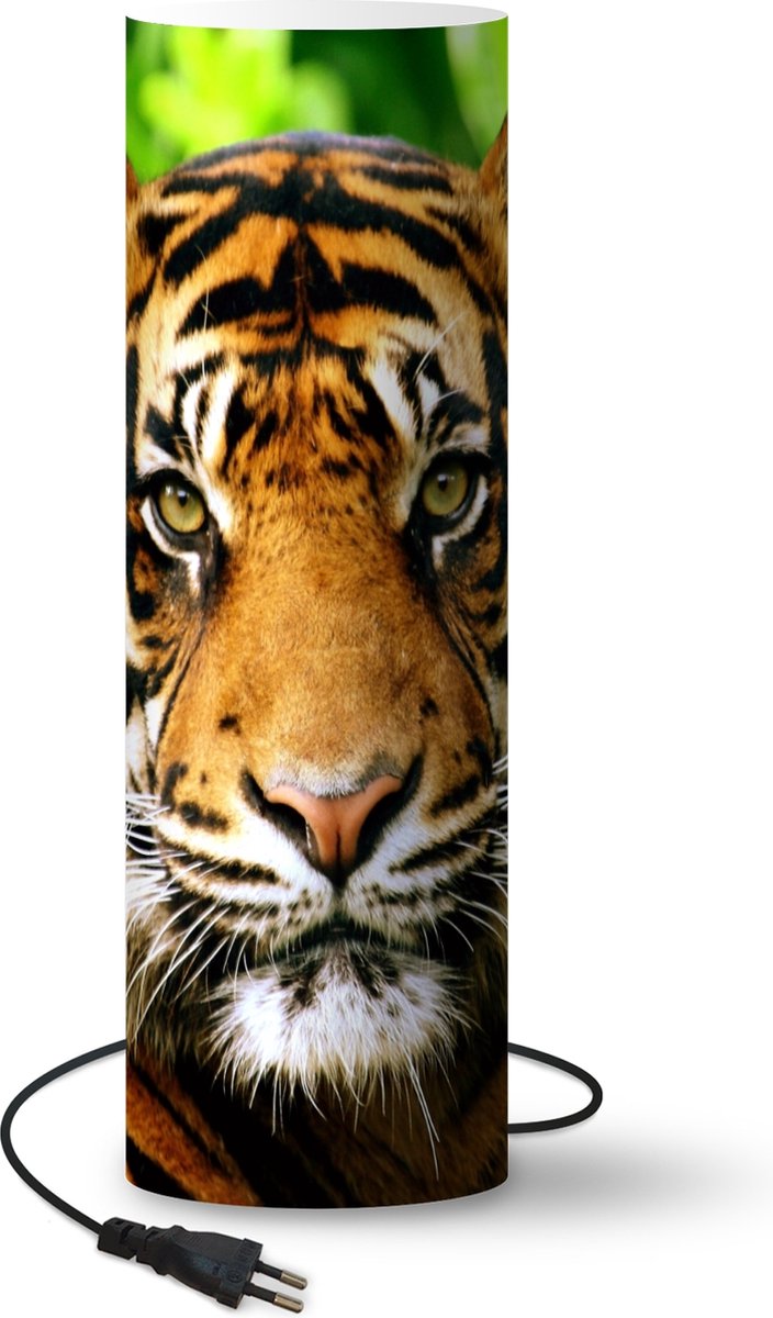 Lamp - Nachtlampje - Tafellamp slaapkamer - Tijger - Kop - Bos - 60 cm hoog - Ø19.1 cm - Inclusief LED lamp