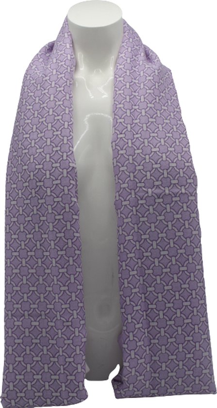 Lina & Lily dames sjaal met verenpatroon metallic, beige-zilver, Eén maat